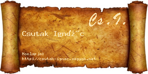 Csutak Ignác névjegykártya