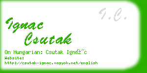 ignac csutak business card